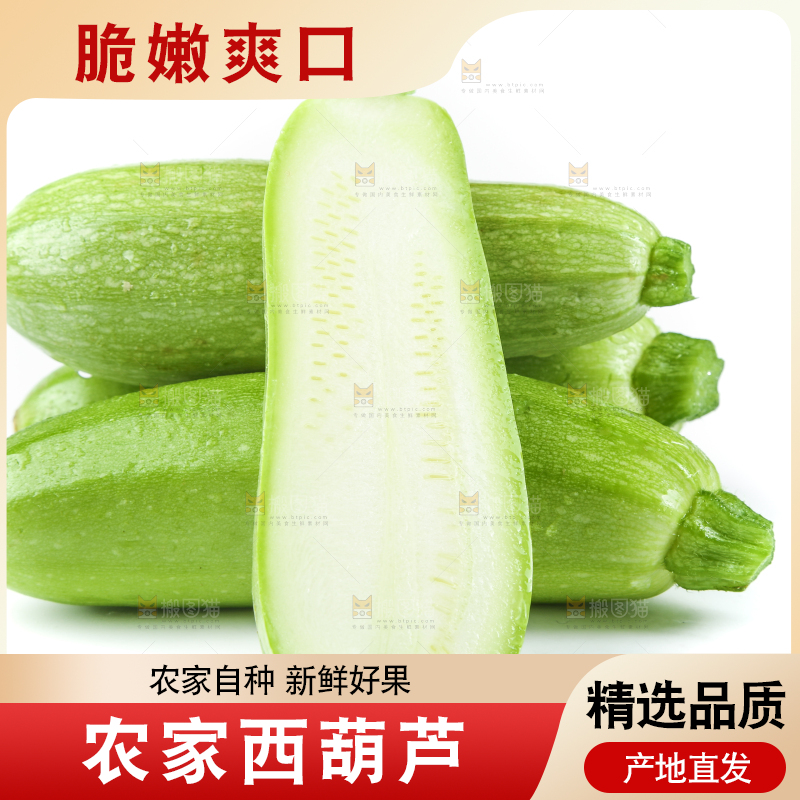 白底上摆放着茭瓜