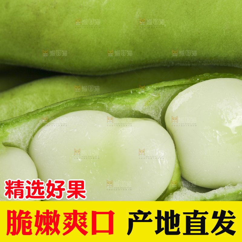 白底上放着新鲜蚕豆