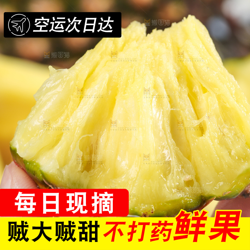 手拿凤梨果肉
