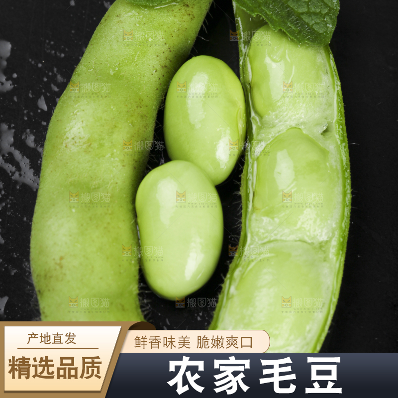 深底上放着新鲜毛豆