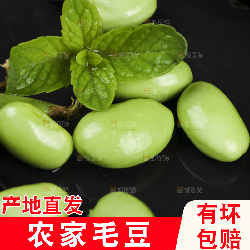 深底上放着新鲜毛豆