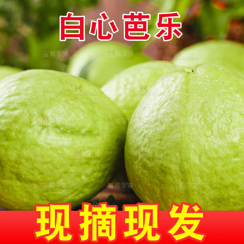 竹垫上放着广西白心芭乐
