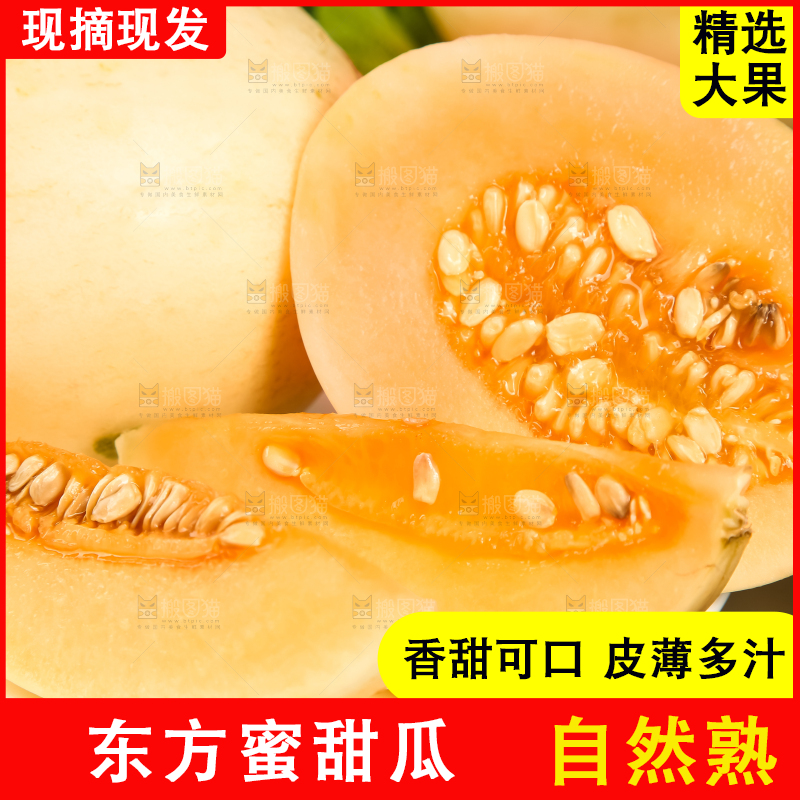 深底上放着一盘山东东方蜜瓜
