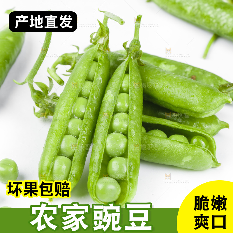 白底上堆放着豌豆