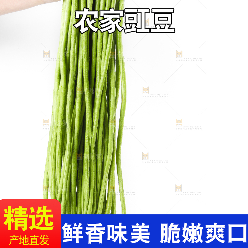 手拿新鲜豇豆