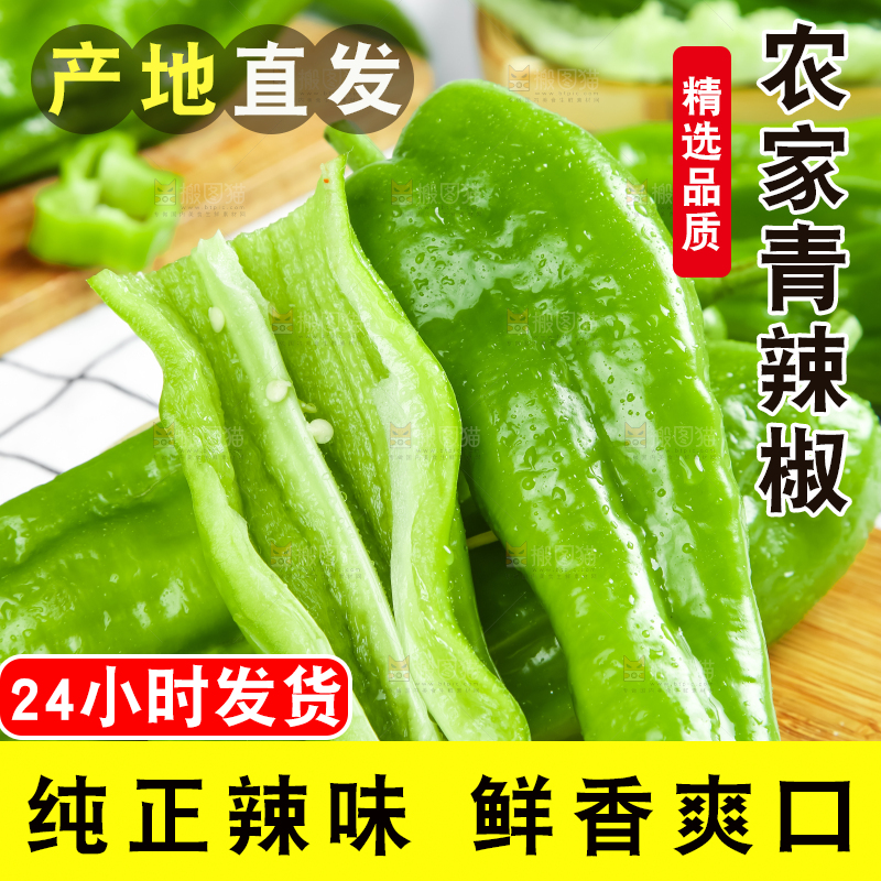 格子底上放着青辣椒