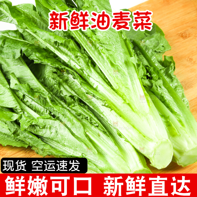 木板上的嫩油麦菜