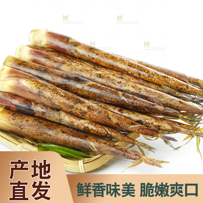 竹篮里面放着竹笋