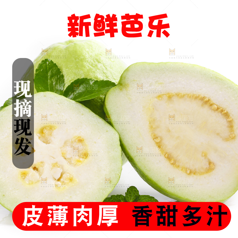 白底上放着白心番石榴