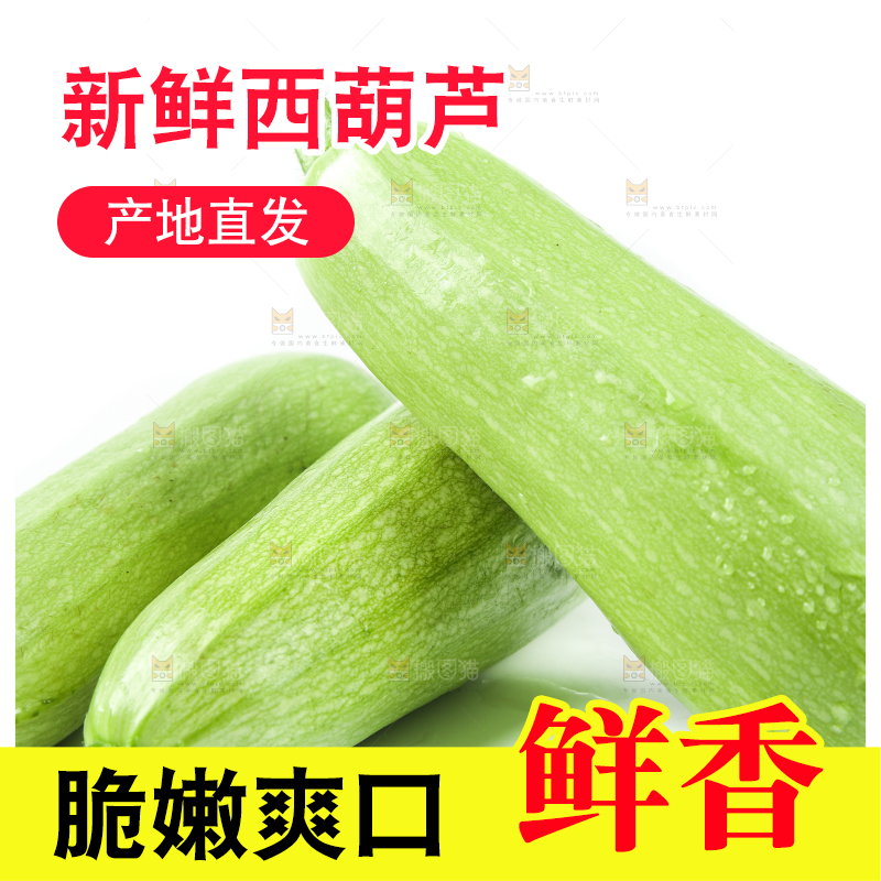 白底上摆放着茭瓜