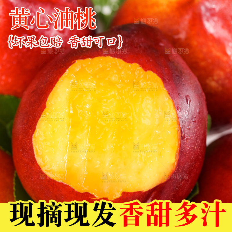 盘子里的山西黄心油桃