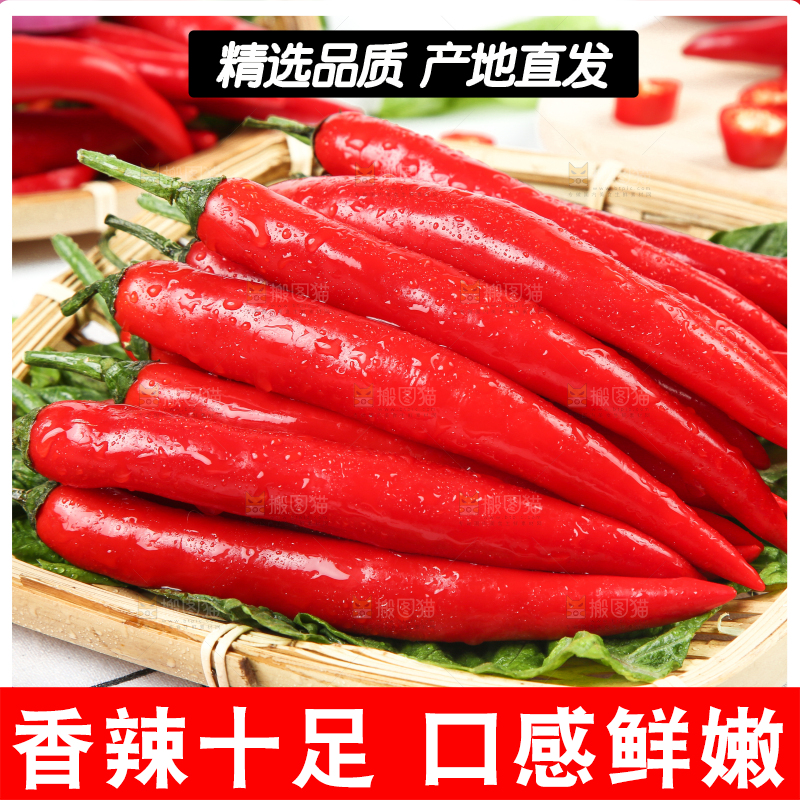 篮子里装着红尖椒