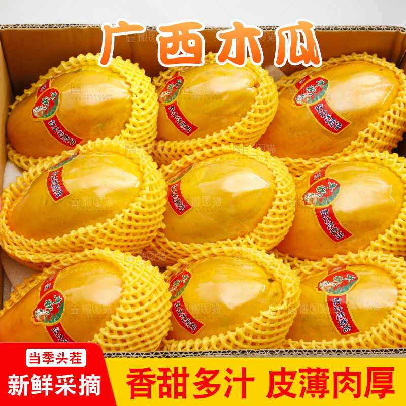 手拿一箱新鲜牛奶木瓜
