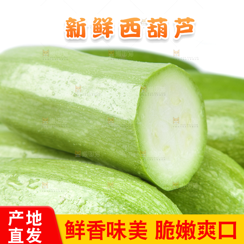 白底上摆放着茭瓜