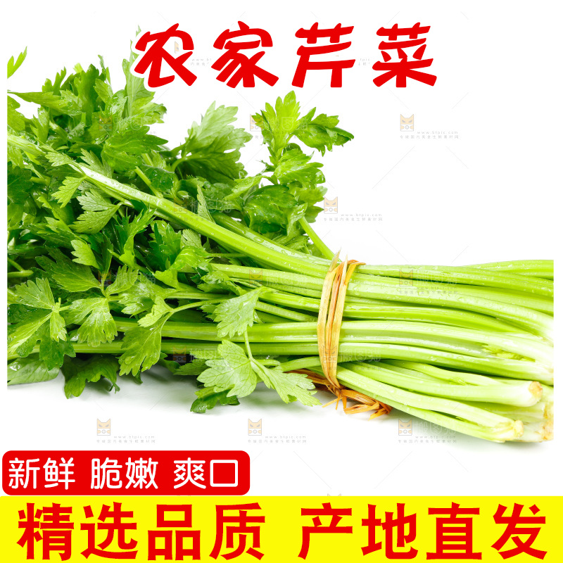 白底上放着芹菜