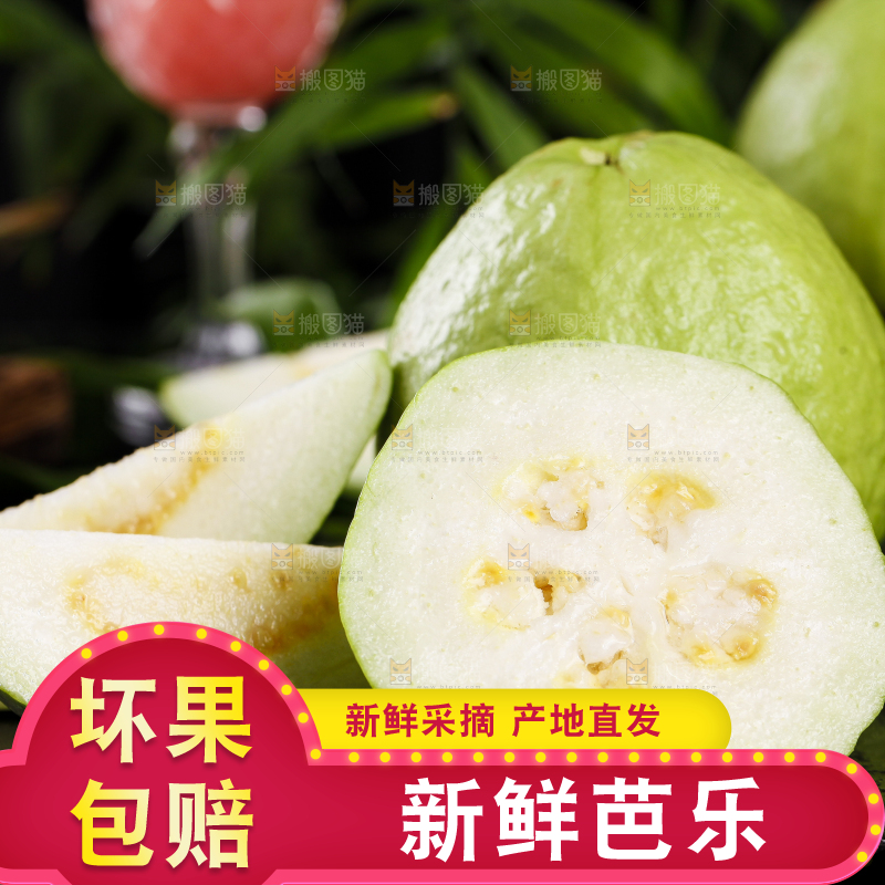 黑底上的番石榴