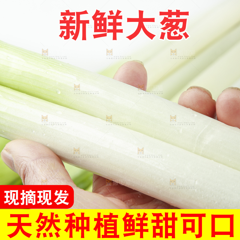 手里拿着山东大葱