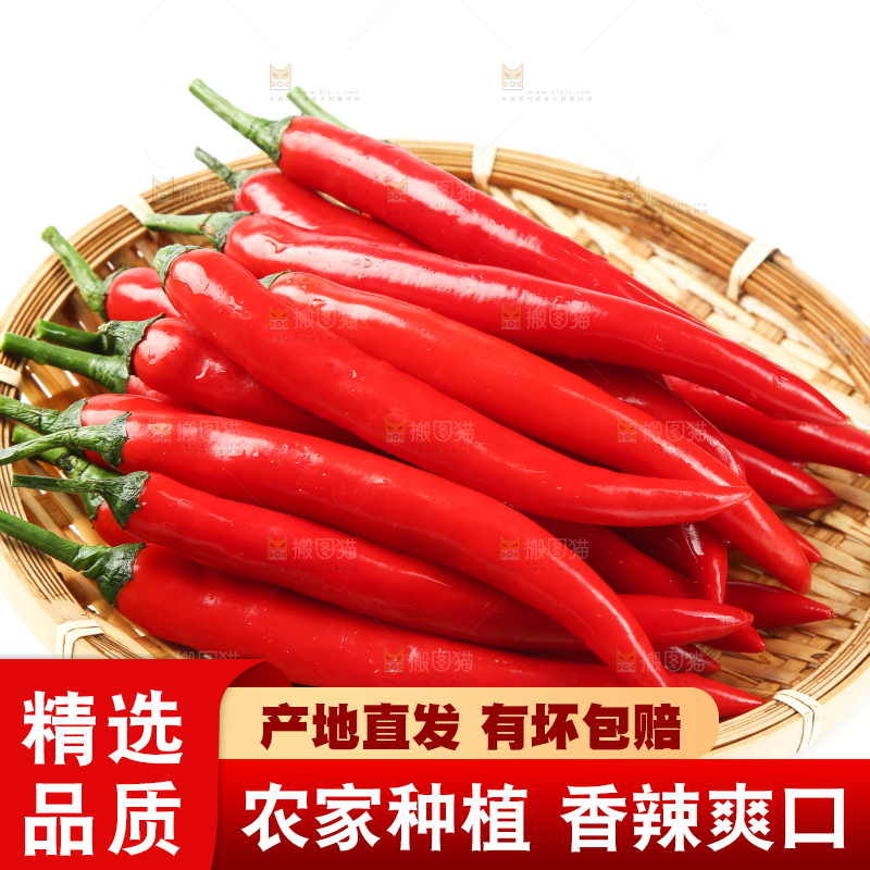 篮子里装着红尖椒