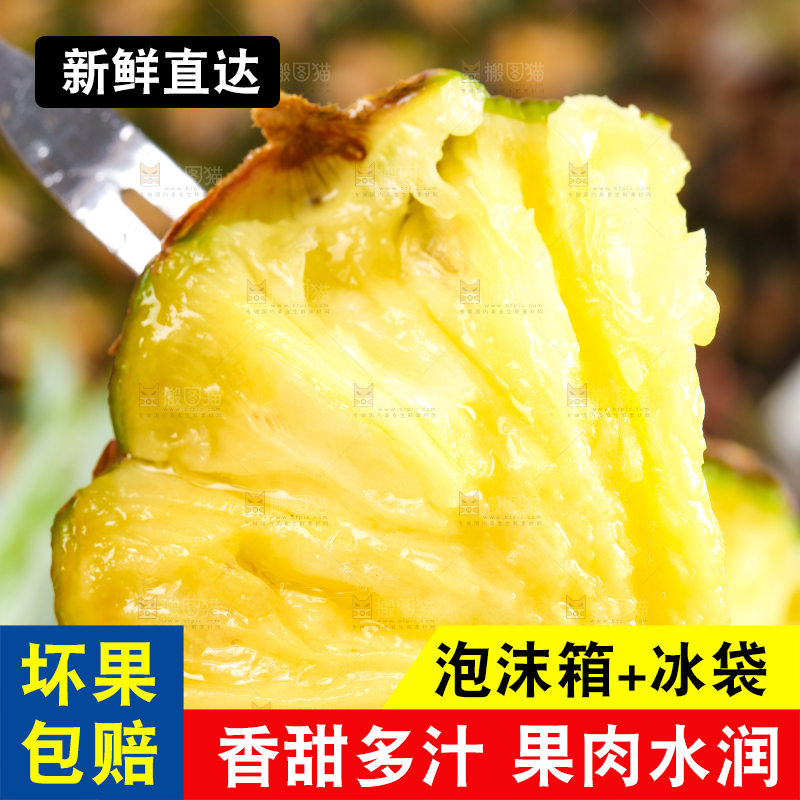 手撕开的金钻凤梨
