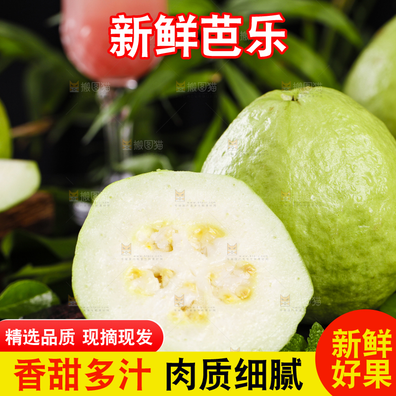 黑底上的番石榴