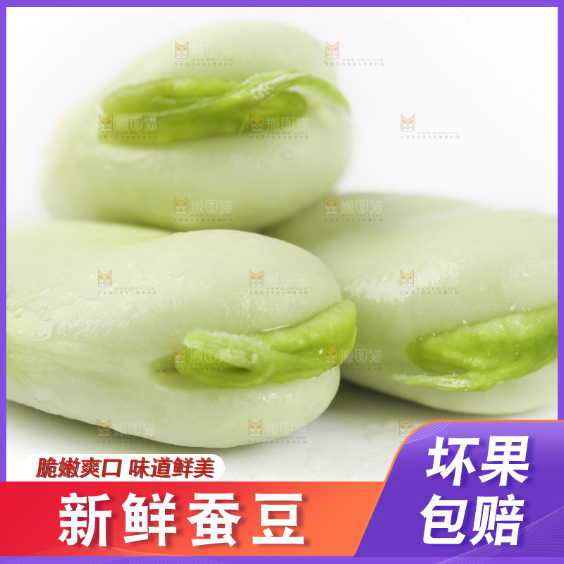 白底上放着剥壳的云南新鲜蚕豆