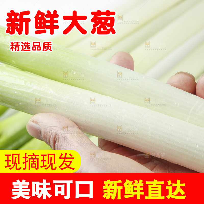 手里拿着山东大葱