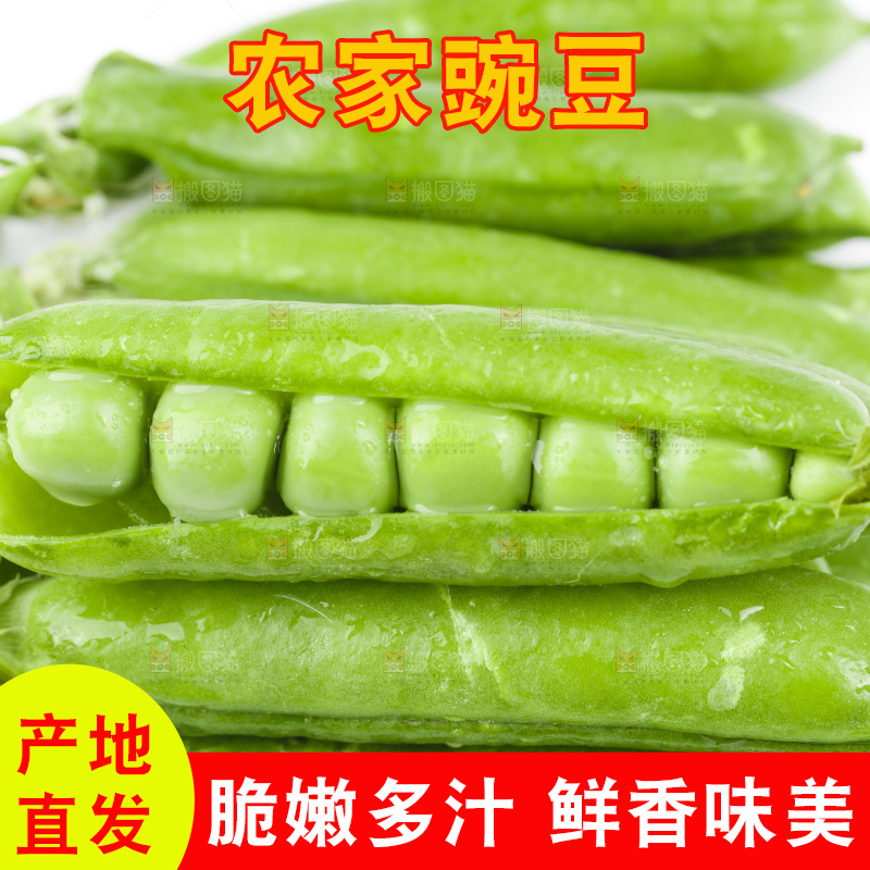 白底上堆放着豌豆