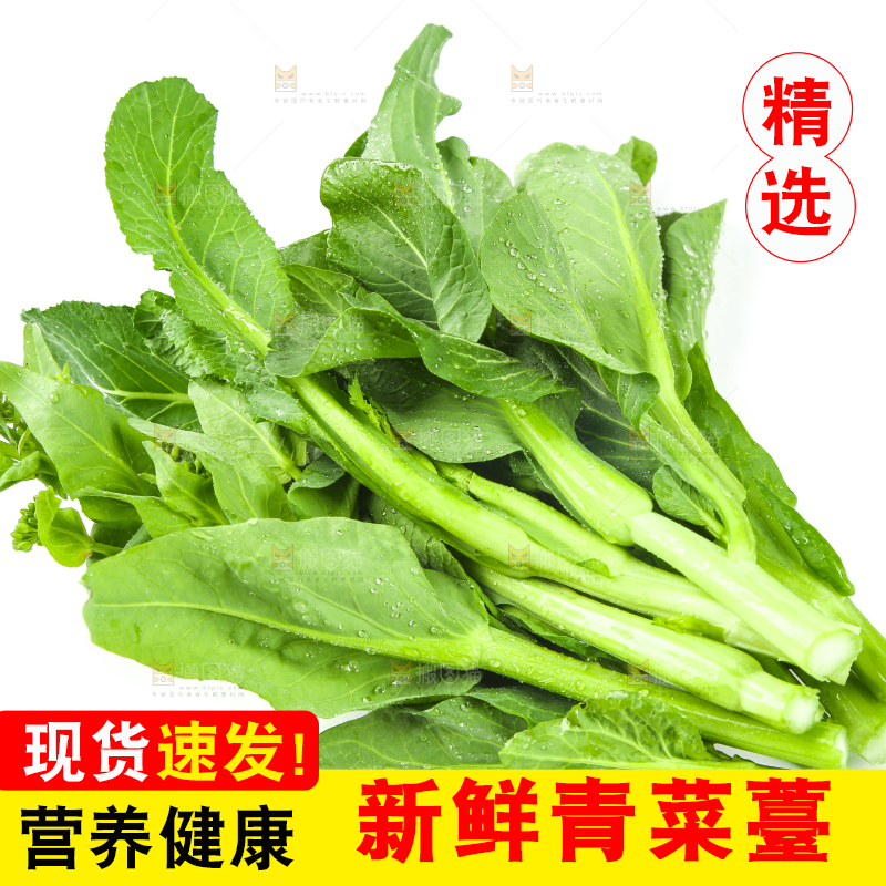 白底上放着青菜薹