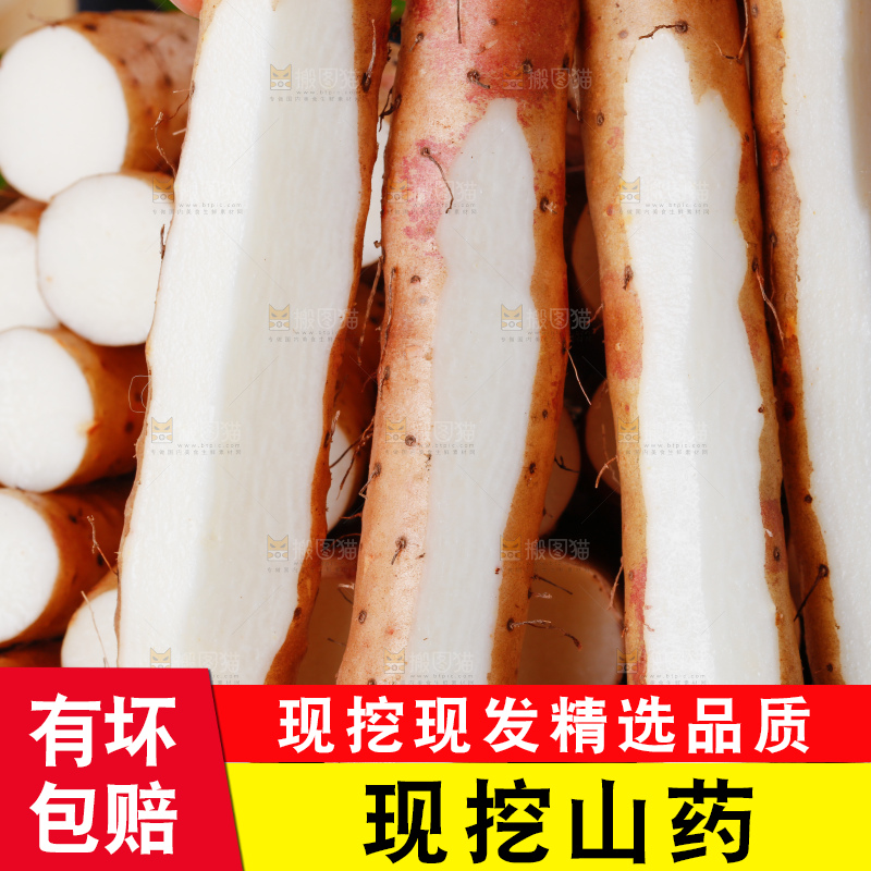 手里拿着新鲜山药