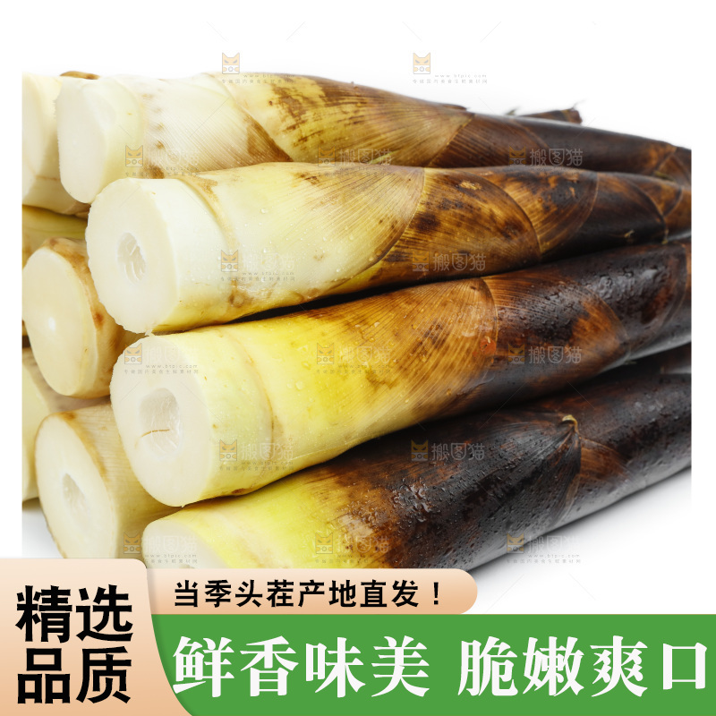 白底上放着一堆临安春笋
