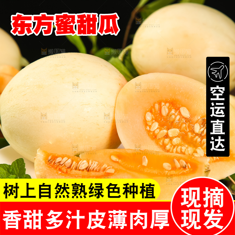 深底上放着一盘山东东方蜜瓜