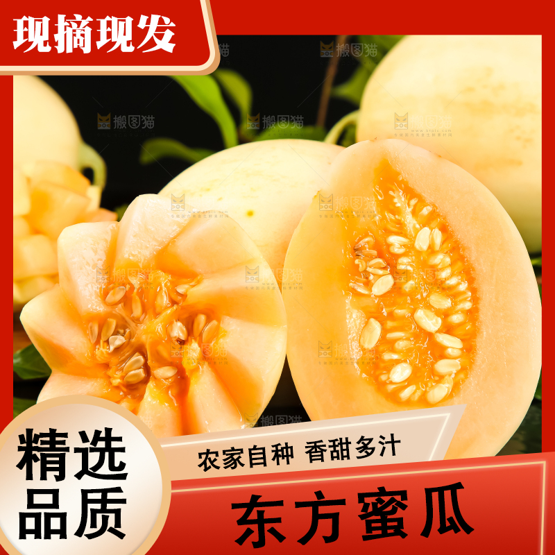 深底上放着山东东方蜜瓜