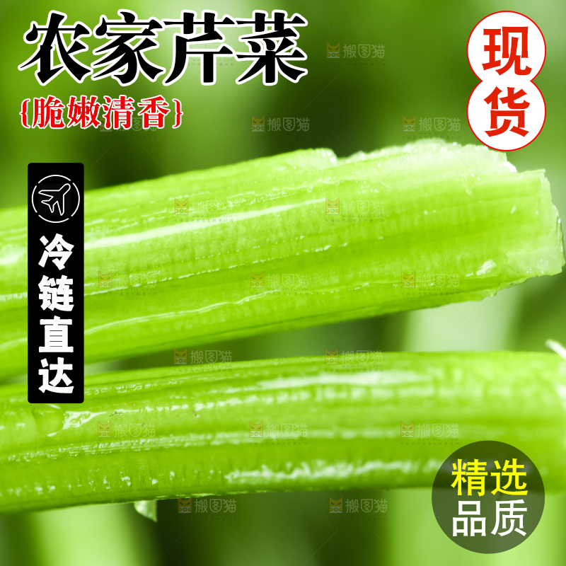 黑底上放着小芹菜