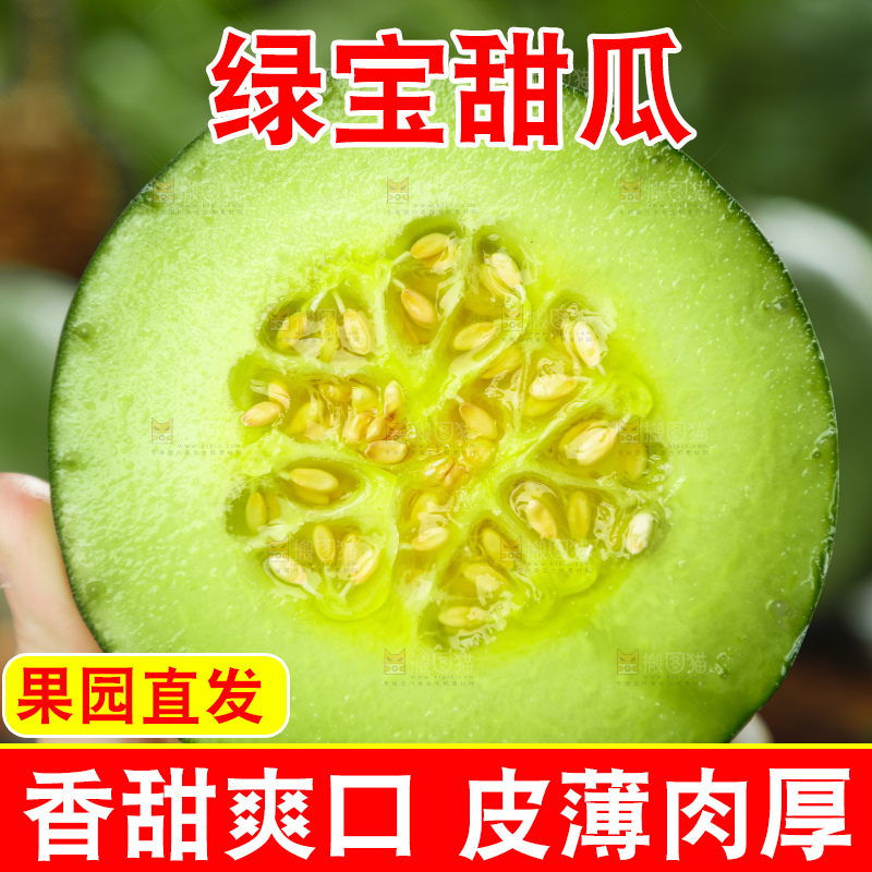 手里拿着绿宝石甜瓜