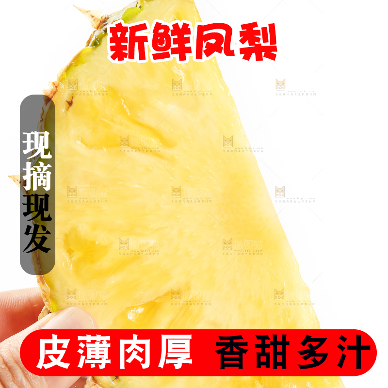 白底上的凤梨