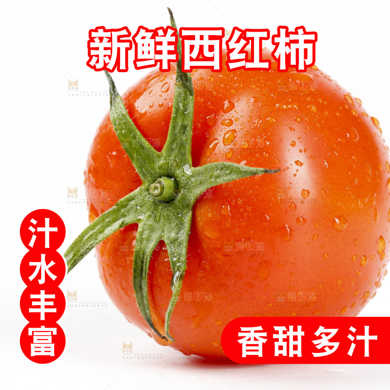 白底上的西红柿