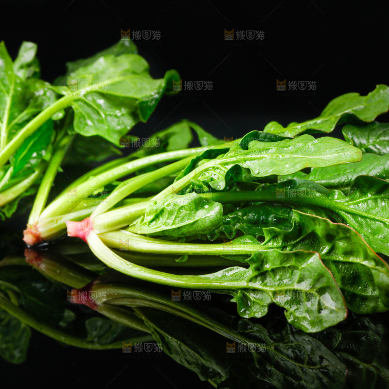 黑底上的菠菜