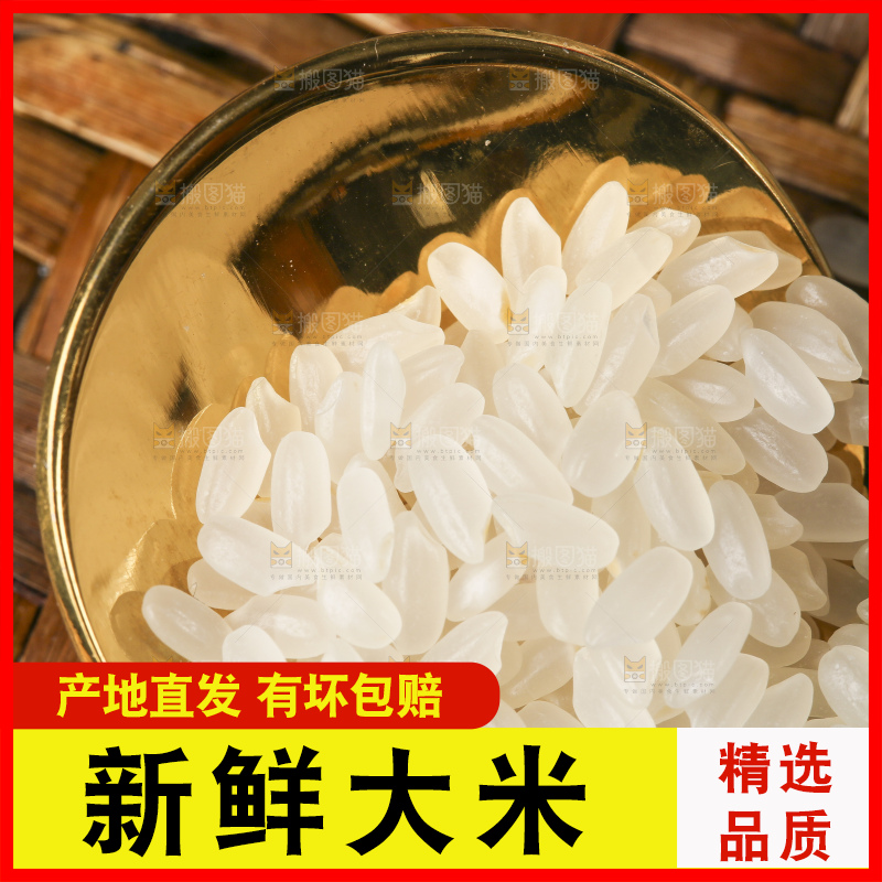 勺子里装着长粒香米