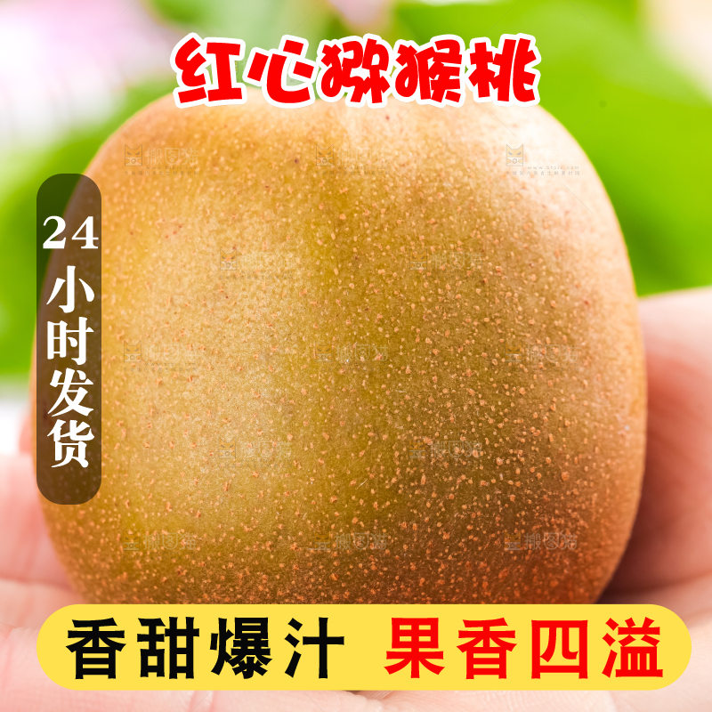 手里捧着四川红心猕猴桃