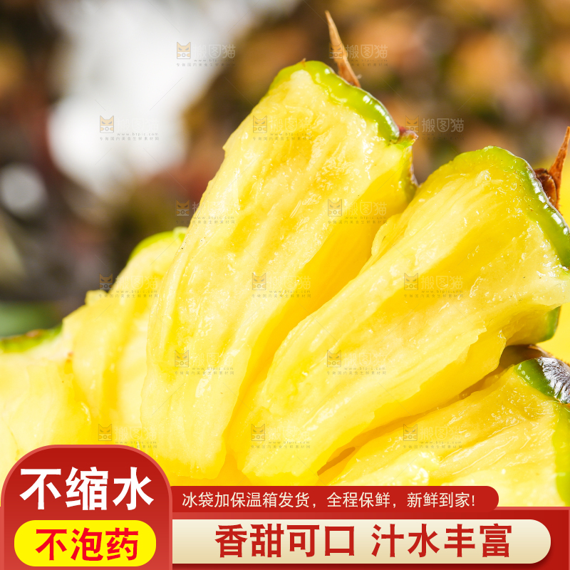 手撕开的金钻凤梨