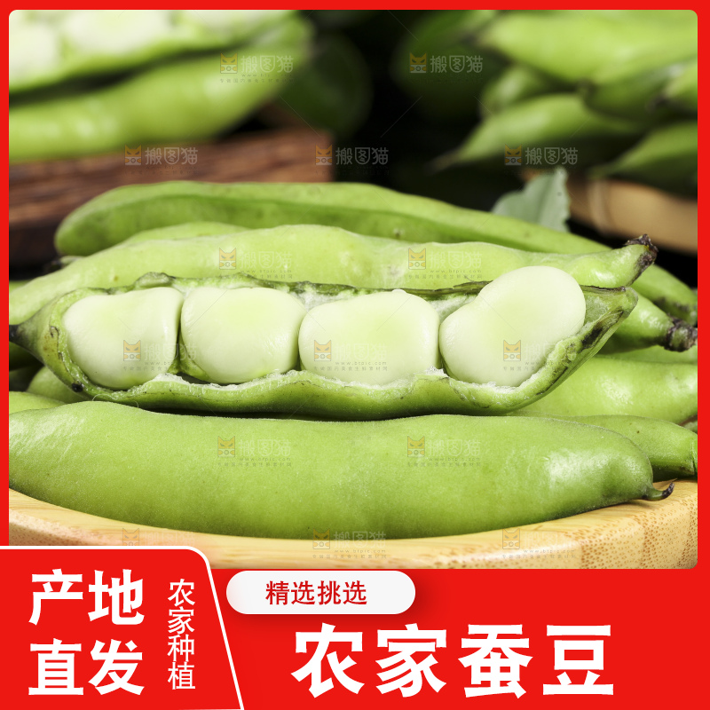 深底上放着新鲜兰花豆