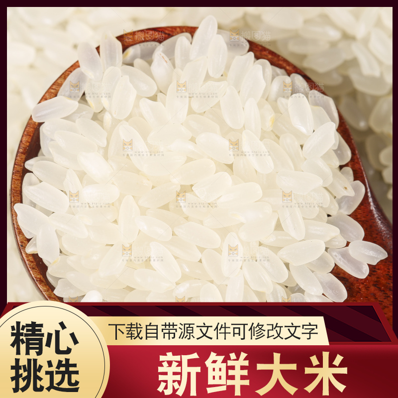 勺子里装着长粒香米