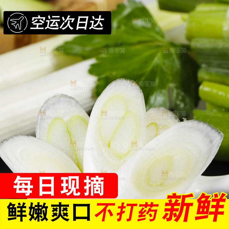 黑底上切开的葱