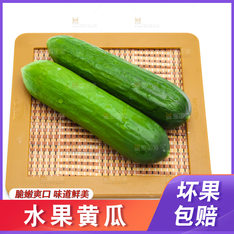 白底上放着山东水果小黄瓜