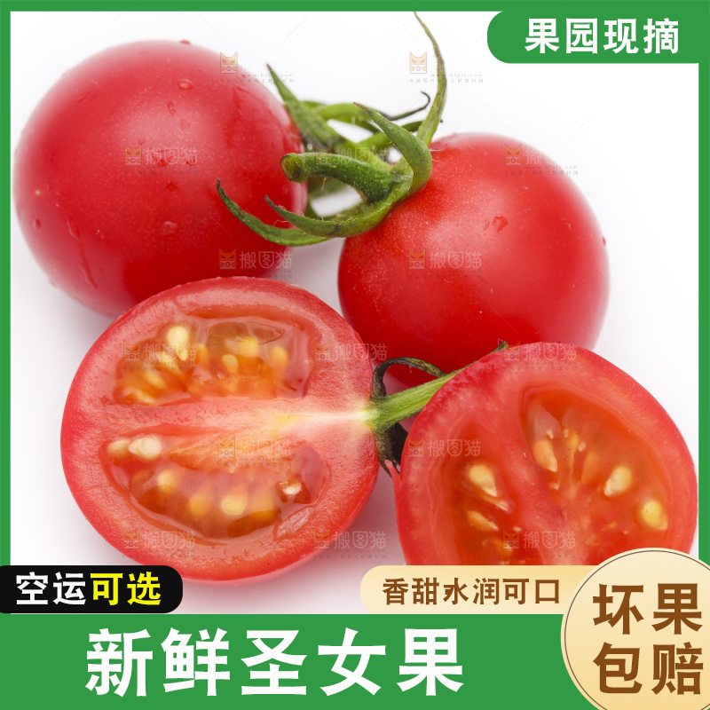 白底上放着切开的樱桃小番茄
