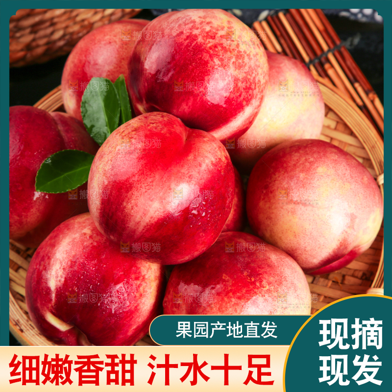 黑底上放着一筐智利进口油桃