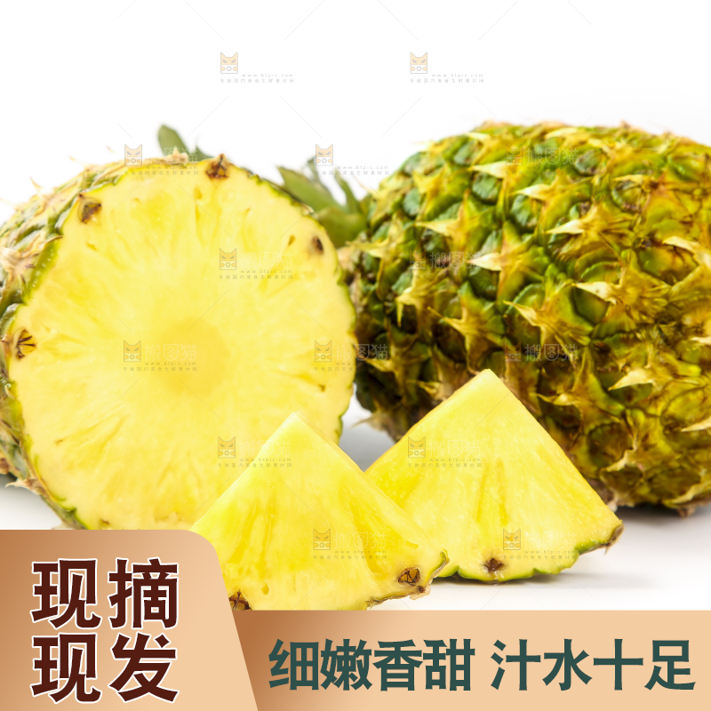 白底上的凤梨切块