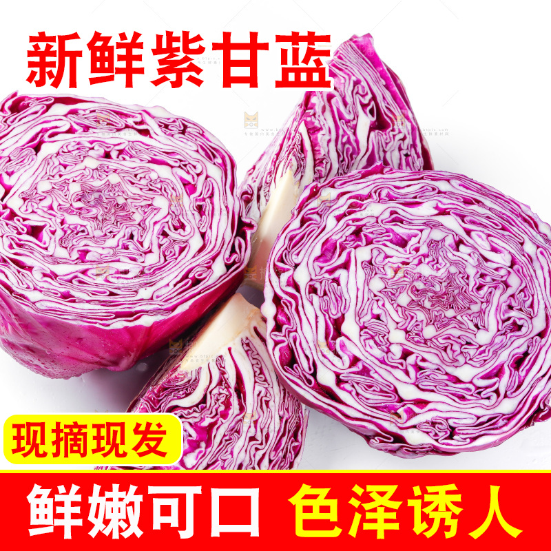 白底上放着甘蓝