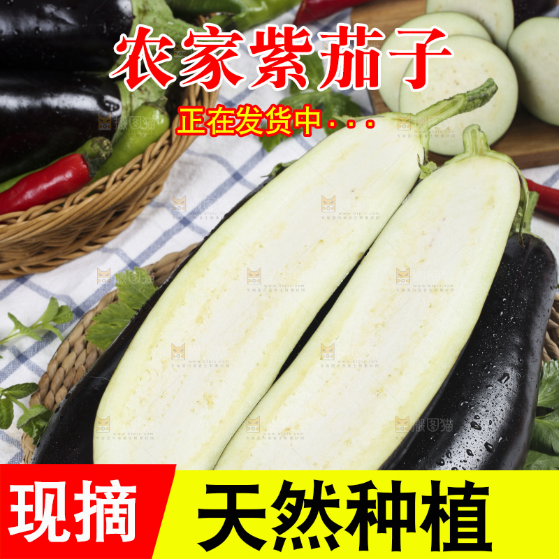 格子底上的新鲜长茄子