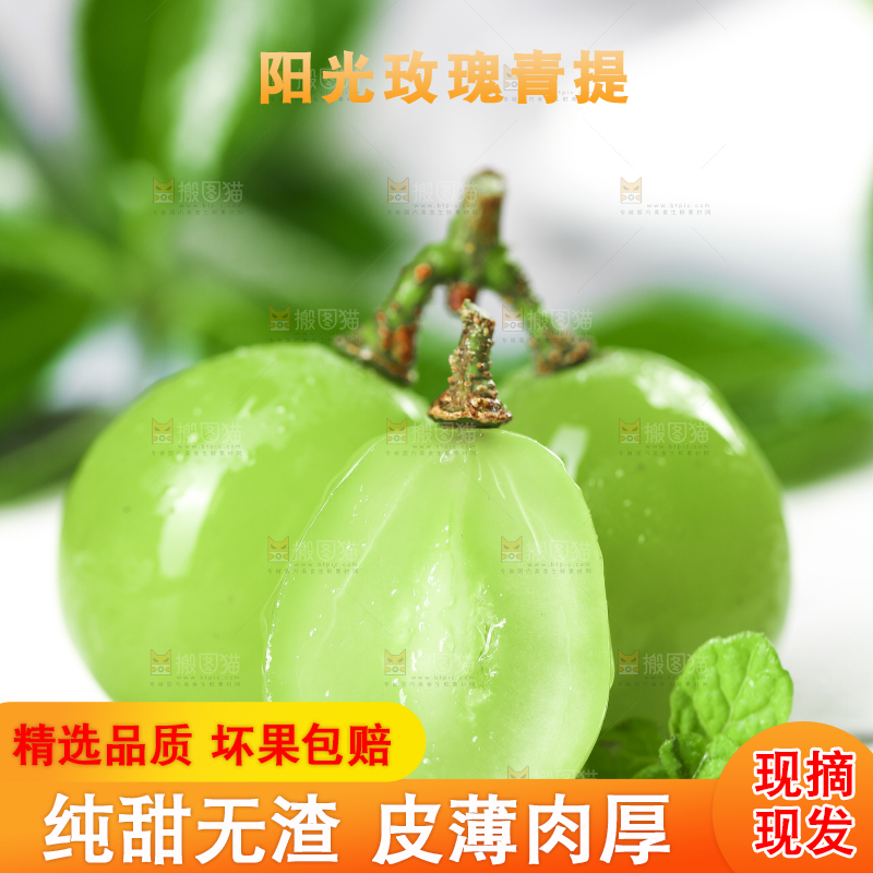 石板上放着无籽青提
